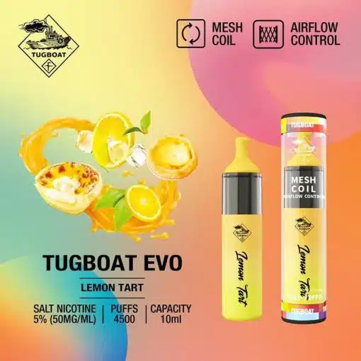 Tugboat Evo 4500 Puffs Lemon Tart | Porto Mart Vape Store